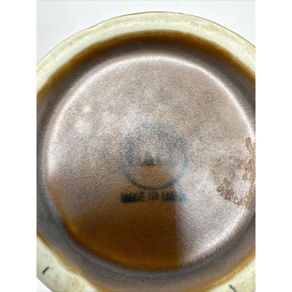 Vintage Hall Ringware Pottery Sugar & Creamer Set Brown Coffee Tea Marked USA - Picture 4 of 5